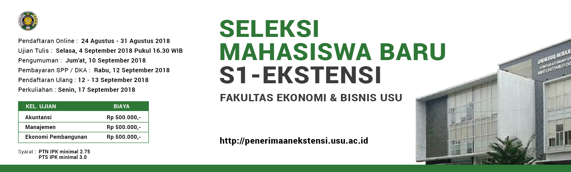 PENERIMAAN MAHASISWA BARU PROGRAM S1 - EKSTENSI